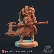senhor orc of fenrir clã fantasia miniatura dnd rpg tiamat estúdio figura espada criatura escultura arte esculturas 3d print model - Mito3D