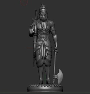 lord parshuram parashurama hindu god statue verified art sculptures indian laxmi mata shankar 3d print model - Mito3D