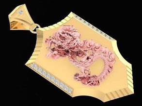lord of pendant 3258 lucky diamond dragon animals jewelry fashion accessories gold man men pendants 3d print model - Mito3D