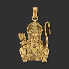 señor rama 01 ram shriram ayodhya dios hindú religión ídolo estatua templo joyería colgantes arte escultura figura bajorrelieve joya 3d print model - Mito3D