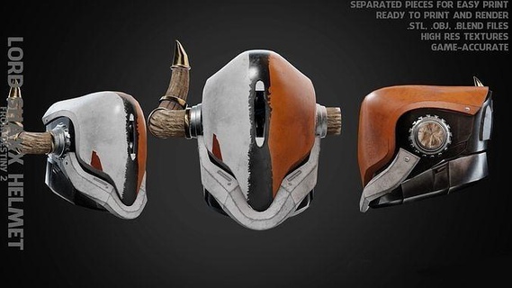lord shaxx helmet cosplay destiny gundam exo starnger game render print sony playstation art scans replicas 3d print model - Mito3D