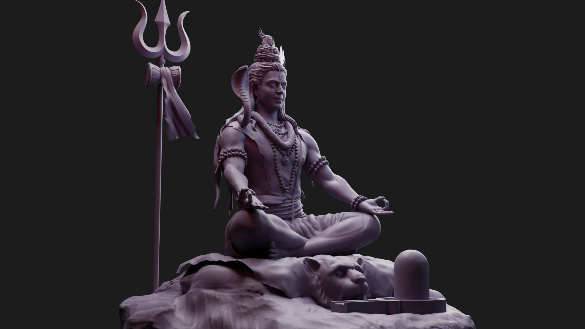 seigneur shiva statue sculpture ancien mahadev hindugod art sculptures 3D print model - Mito3D