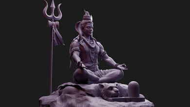 senhor shiva estátua escultura antigo mahadev hindugod arte esculturas 3d print model - Mito3D