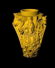 Shiva ring gold Schmuck Silber bedruckbar ist religiöse Skulptur Kunst Ringe 3d print model - Mito3D