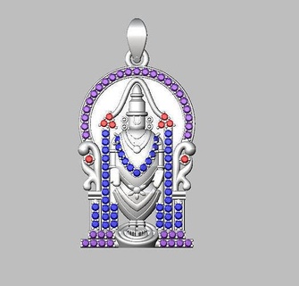 Kral venkateshwar Tanrı kolye moda altın mücevher yüzük grup değerli taşlar 925 sterlin gümüş nostaljik şık Hindu idol tirupati Balaji Laxmi inanılmaz takı 3d print model - Mito3D