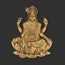 senhor Vishnu lótus 3d modelo Narayan Bhagwan avatar religião ídolo Deus hindu mitologia estátua gada arte escultura figura alívio esculturas 3d print model - Mito3D