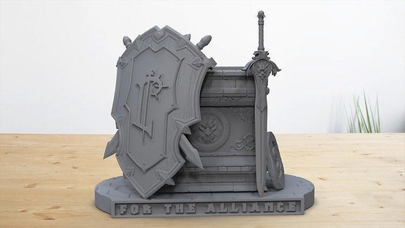 lordaeron omaggio porta penna Wow warcraft scudo worldofwarcraft Giochi giocattoli 3d print model - Mito3D