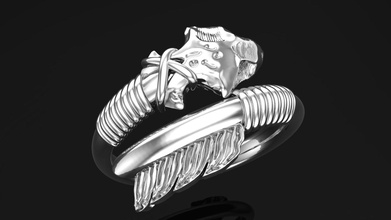 senhores seta anel ouro pantera joalheria prata diamante Puma Casamento gema jóias jóia brilhante noivado argolas 3d print model - Mito3D