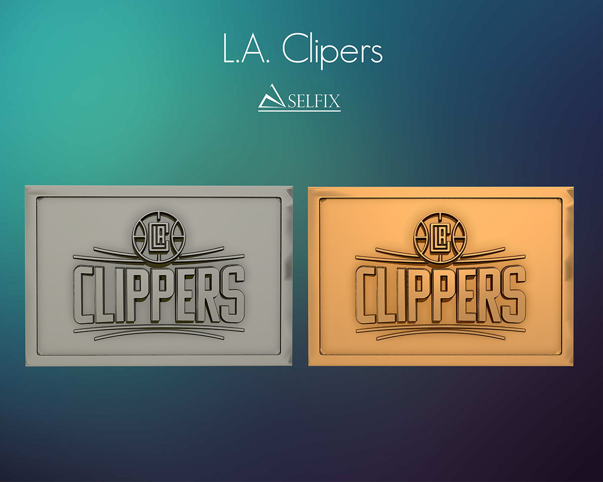 los angeles clippers logo relief basketball art sculptures signs logos 3D print model - Mito3D