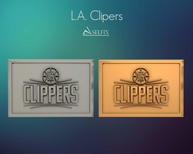 los angeles clippers logo relief basketball art sculptures signs logos 3d print model - Mito3D