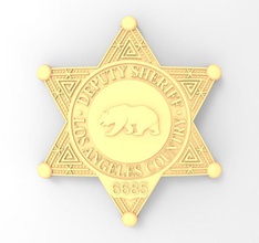 los angeles comté adjoint shérifs badge shérif uniforme flic ouest bijoux police regarder lieutenant simbol 3d modèle gpt 3d print model - Mito3D