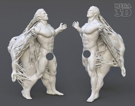 verlieren gewicht männer statue 220604 skulptur kunst carving bildhauerei deko dekoration männlich sport fett muskel fitnessstudio skulpturen 3d print model - Mito3D