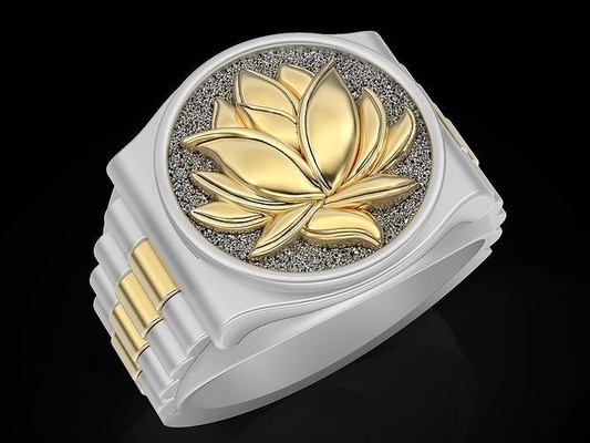 lotos watch man ring silver gold printable jewelry versace jewelri jewellery fashion fantasystatue statue rings rolex luxury model 3d print model - Mito3D