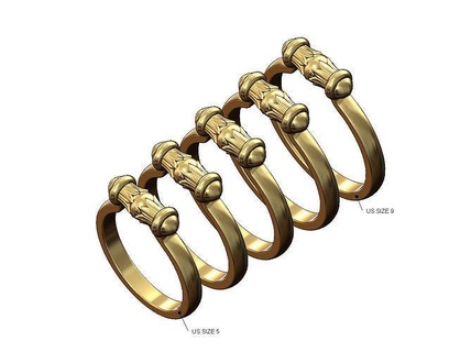 lotus bead fashion band us sizes 5to9 flower vintag gold printable jewelry jewellery silver sterling egypt egyptian ring stackable stacker statement 3d model rings 3d print model - Mito3D