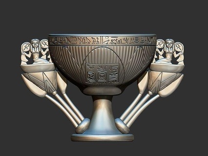 lotus chalice - cup tutankhamun 3d model drink glass antique treasures art sculptures 3d print model - Mito3D
