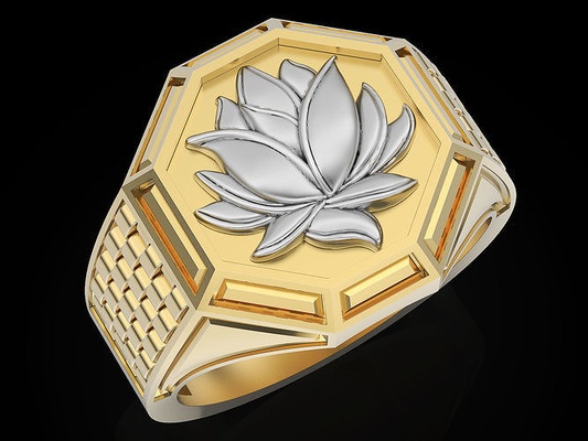 lotus ring silber gold druckbar schmuck versace mode fantasiestatue statue ringe rolex krokodil luxus modell pferd 3d print model - Mito3D