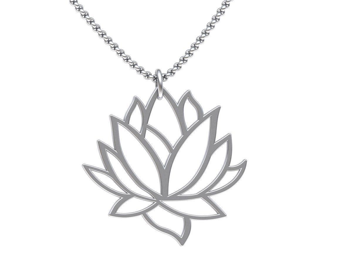 lotus simplement beauté pendentif 3dmodel 0256 fleur facile floral0style pinterest bijoux goujat etats unis canada l'europe échine argent or colliers pendentifs 3D print model - Mito3D