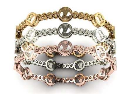 Louis Vuitton modèle bracelet produire code bad078 bijoux bague femme précieux mariage or imprimable diamant mode anneaux masse collection solitaire engagement femmes transporteur bracelets 3d print model - Mito3D