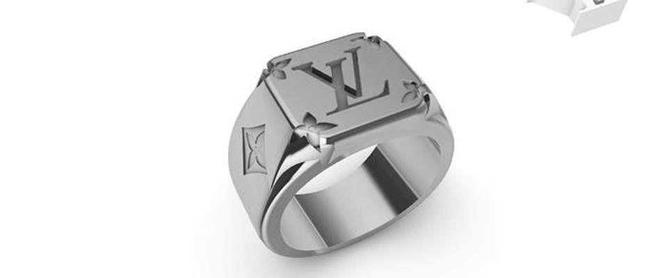 luis vuitton desinger anillo diseñador mensring louisvuitton marca joyería joya oro plata imprimible hombres 3d 3dmodel anillos moda mano clásico 3d print model - Mito3D