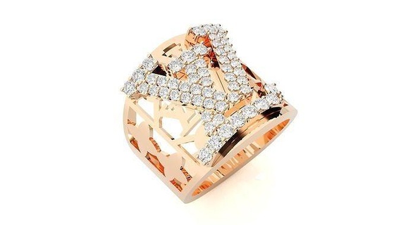 Luis Vuitton alto joyería joya cóctel anillo 3dm stl renders detalles anillos solitario diamante imprimible oro Moda símbolo marca lujo 3d print model - Mito3D
