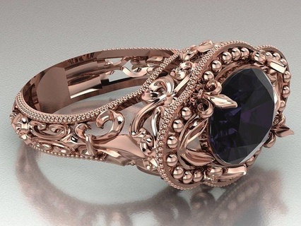 Luis Vuitton anillo floral compromiso Boda brillante oro imprimible clásico antiguo diamante Moda moderno marca racimo solitario belleza niña lujo accesorio joya joyería anillos 3d print model - Mito3D