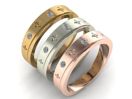 Louis Vuitton anel modelo produzir código bad089 joalheria feminino precioso Casamento ouro imprimível diamante moda argolas massa coleção solitário noivado mulheres transportadora pulseiras pulseira 3d print model - Mito3D