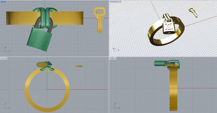 louis vuitton anello gioielli lv brand rhino 3d modellazione 3dmodeling matrix business gemma anelli 3d print model - Mito3D
