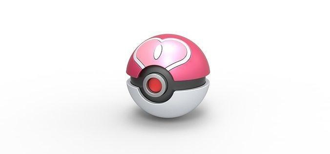 Liebe Ball Pokeball Pokémon Konzept Container Anime Spielzeug drucken druckbar Liebesball Hobby DIY 3d print model - Mito3D
