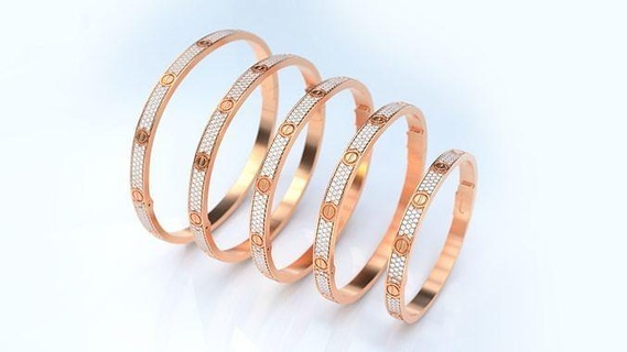 Liebe Armband 2 Größe Schmuck Juwel Gold Silber Platin 18 19 20 21 15 Diamant Armbänder 3d print model - Mito3D