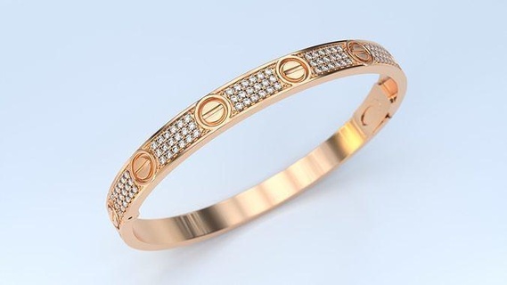 amar pulseira 5 joalheria jóia jóias imprimível impressão pronto noivado gema diamante banda Casamento prata ouro pulseiras 3d print model - Mito3D