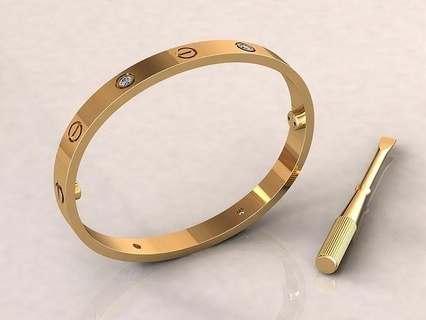 amar pulseira 17cm joalheria ouro prata diamante imprimível gema pulseiras jóia jóias Casamento noivado platina brilhante esterlina moda luxo Projeto precioso 3d print model - Mito3D