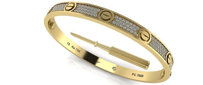 amar pulseira diamante ouro joalheria jóia prata moda beleza platina imprimível pulseiras luxo famoso brilhando rl3dmodel clássico diamantes Casamento 3D print model - Mito3D