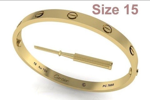 l'amour cartier bracelet Taille 15 or bijoux bijou argent mode beauté platine imprimable bracelets luxe célèbre brillant rl3dmodel style classique impression 3d print model - Mito3D