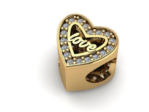 l'amour charme de la balle bijoux or d'argent le platine diamant brillant gem pierre précieuse l'anneau boucle d'oreille des colliers pendentif bracelet broches pandora pandoraball charmball pandoracharmball imprimable les bracelets 3d print model - Mito3D