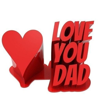love dad - gift home art heart decor decoration text quotes signs logos 3d print model - Mito3D