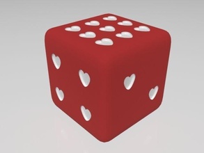 amore dado gioco poker cubo giocando casinò poli fortunato fortuna giocattolo cuore cuori mathart Giochi giocattoli 3d print model - Mito3D