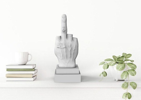 love dito cattelan - stock exchange milano iconic symbol sculpture statue finger powerful statement making contemporary crafted timeless unique house furniture 3d print model - Mito3D