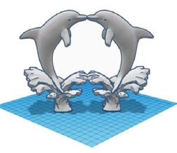 liebe delfine delfin druckbar liebedelfine kuss kunst skulpturen 3d print model - Mito3D