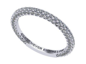 love eternity band 022 diamond golden silver jewelry ring rings 3d print model - Mito3D