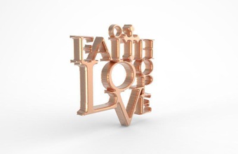 love faith hope pendant jewelry art fashion jewel pendants 3d print model - Mito3D