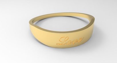 amor hembra anillo oro diseño aislado Moda brillante plata lujo joyería joya dedo grabado anillos 3d print model - Mito3D