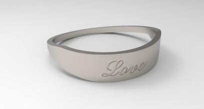 amore femmina squillare platino isolato design smaltato moda lusso argento gioielleria nozze dito inciso anelli 3d print model - Mito3D