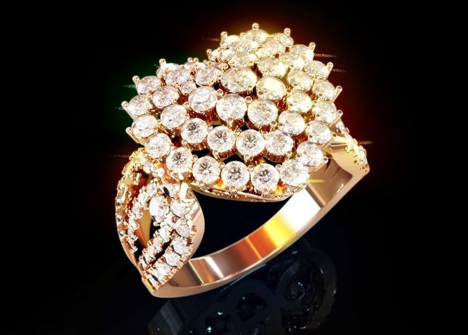love heart halo diamond ring jewel jewelry jewellery rings gem gold silver platinum engagement wedding printable fashion 3D print model - Mito3D