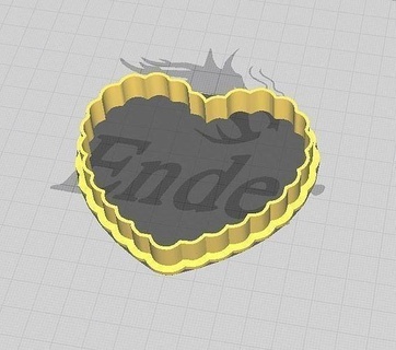 love heart waves cookie fondant cutter embosser house kitchen dining 3d print model - Mito3D