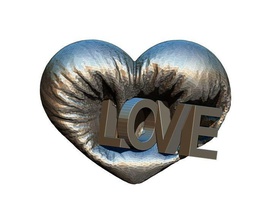 l'amour cœur symbole logo bijou pendentif mode femme sterling argent imprimable bijoux Valentin fou art moderne fille or 14k pendentifs 3d print model - Mito3D