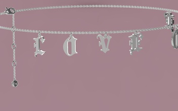 collier d'amour la pendaison de chaîne précieux symbole shining d'argent joyau gem brillant imprimable bijoux tour cou mode beauté style des colliers 3d print model - Mito3D