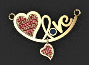 amore collana di gioielli design la jewelr designer oro collane 3d print model - Mito3D