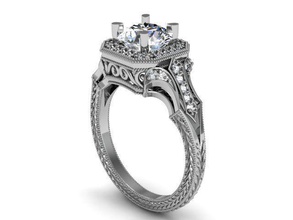 aime la précieuse bague en diamant bijoux le saphir blanc or livre sterling d'argent de mariage stl cad imprimable conception 3d engagem l'engagement l'anneau solitair vintag les anneaux 3d print model - Mito3D