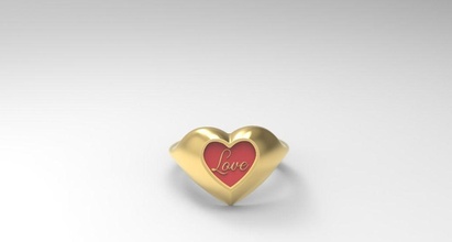 amor anillo joyería joya oro imprimible diamante enganchar boda plata canalla compromiso moda belleza anillos 3d print model - Mito3D