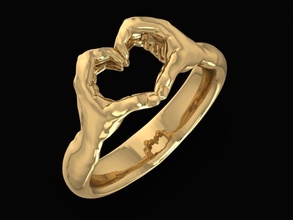liebe ring silber druckbar mode geburtstag gold hochzeit anhänger halskette platin genosse hände umarmung engagement finger engagem schmuck homosexuelle ringe 3d print model - Mito3D